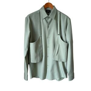 Das Holster Green Lightweight Shirt Jacket with Relaxed Fit Size Large